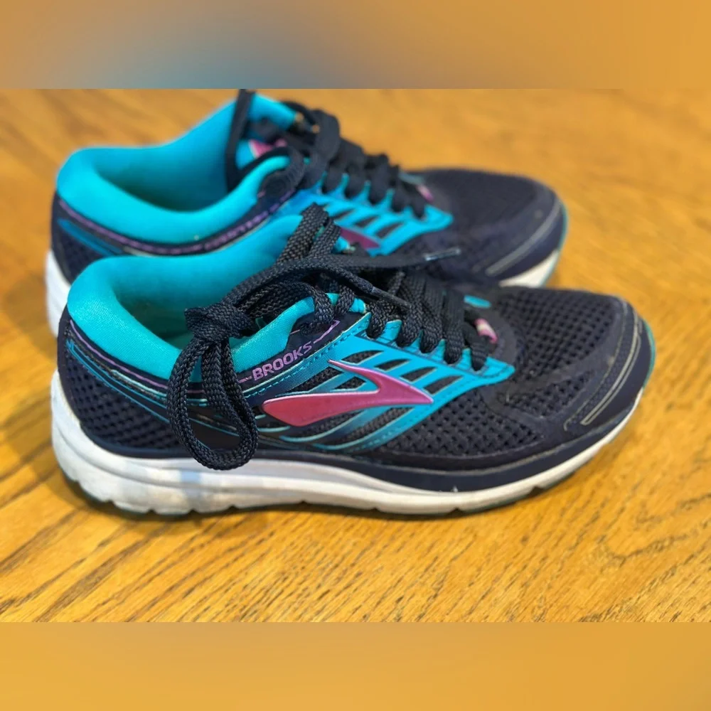 Brooks Women's Addiction 13 Sneakers - Navy, Teal, and Purple - Picture 4 of 8